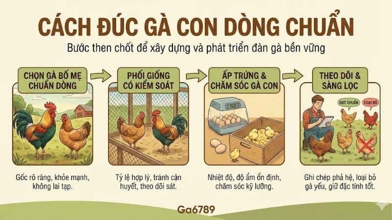 Cách đúc gà con dòng chuẩn để giữ giống và nâng chất lượng đàn 2 cach-duc-ga-con-dong-chuan