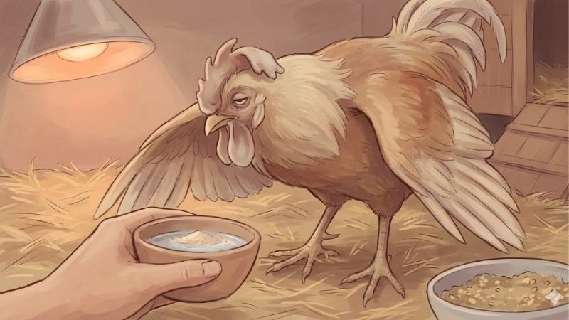 Gà bị tụt lực mặt tái chữa sao để gà nhanh hồi phục 2 ga-bi-tut-luc-mat-tai-chua-sao