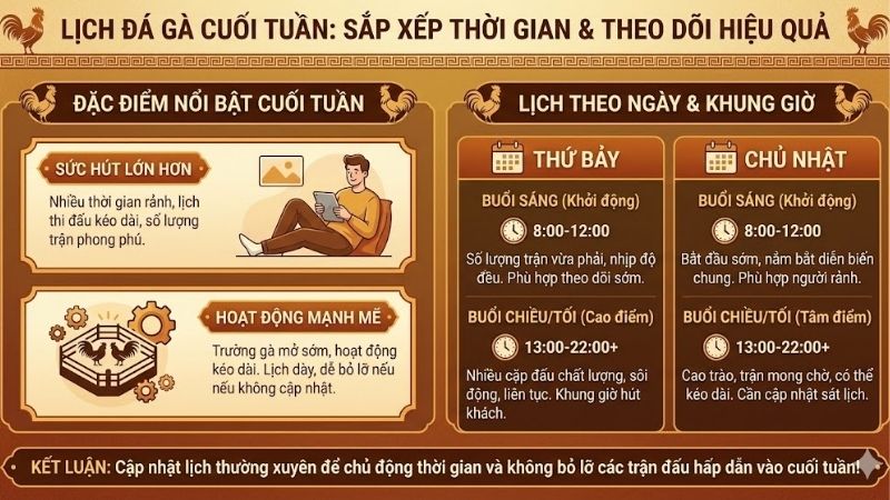 Lịch đá gà cuối tuần mới nhất theo ngày và khung giờ 2 lich-da-ga-cuoi-tuan