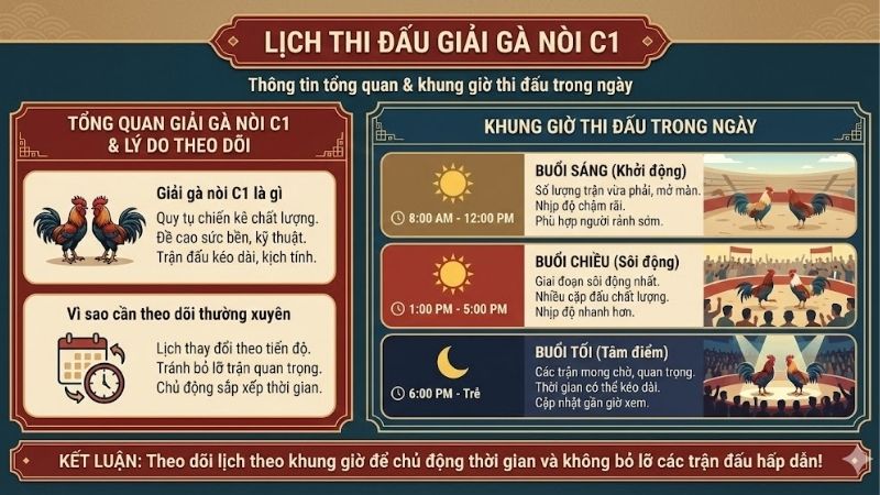 Lịch thi đấu giải gà nòi C1 cập nhật theo từng khung giờ 2 lich-thi-dau-giai-ga-noi-c1