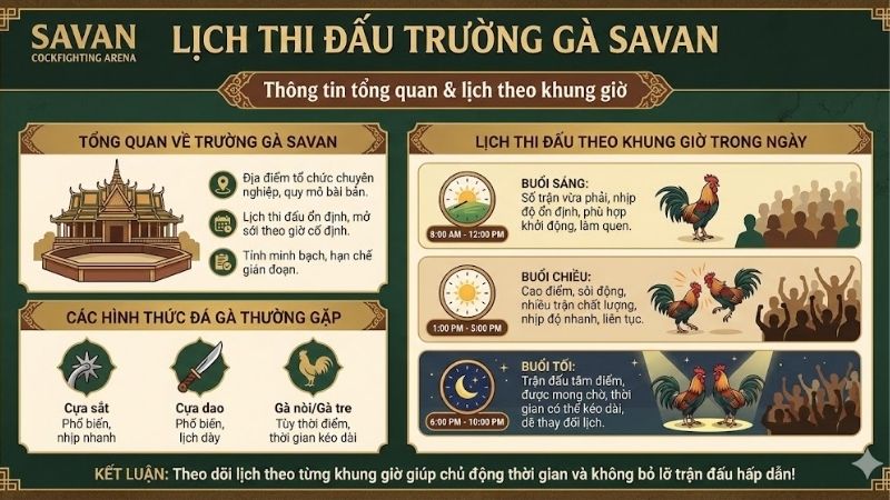 Lịch thi đấu trường gà Savan cập nhật mới nhất theo từng khung giờ 2 lich-thi-dau-truong-ga-savan